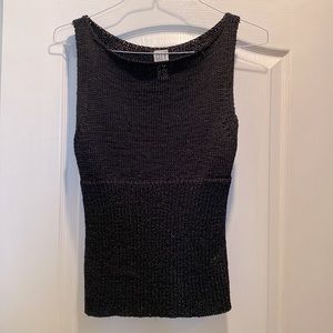 DKNY women’s black sleeveless sweater tank sz L